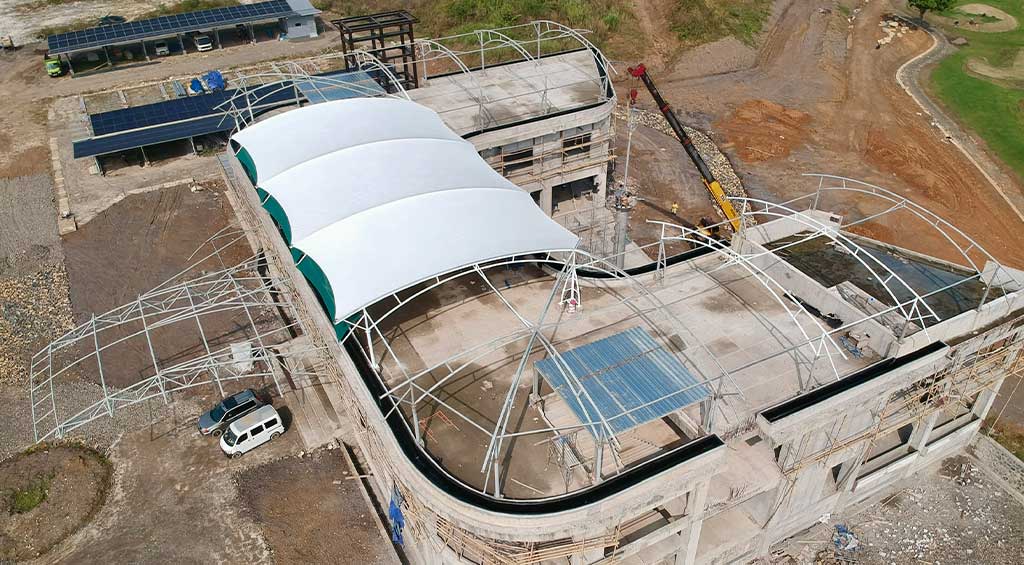 estimasi harga membrane canopy per meter proyek Mortent Bandung