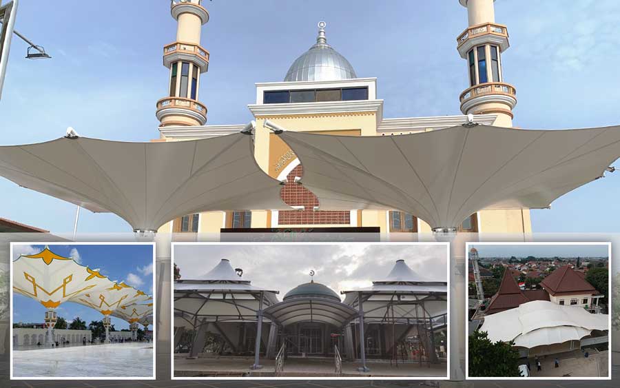 Kanopi membran Masjid untuk pelataran, selasar dan tempat wudhu