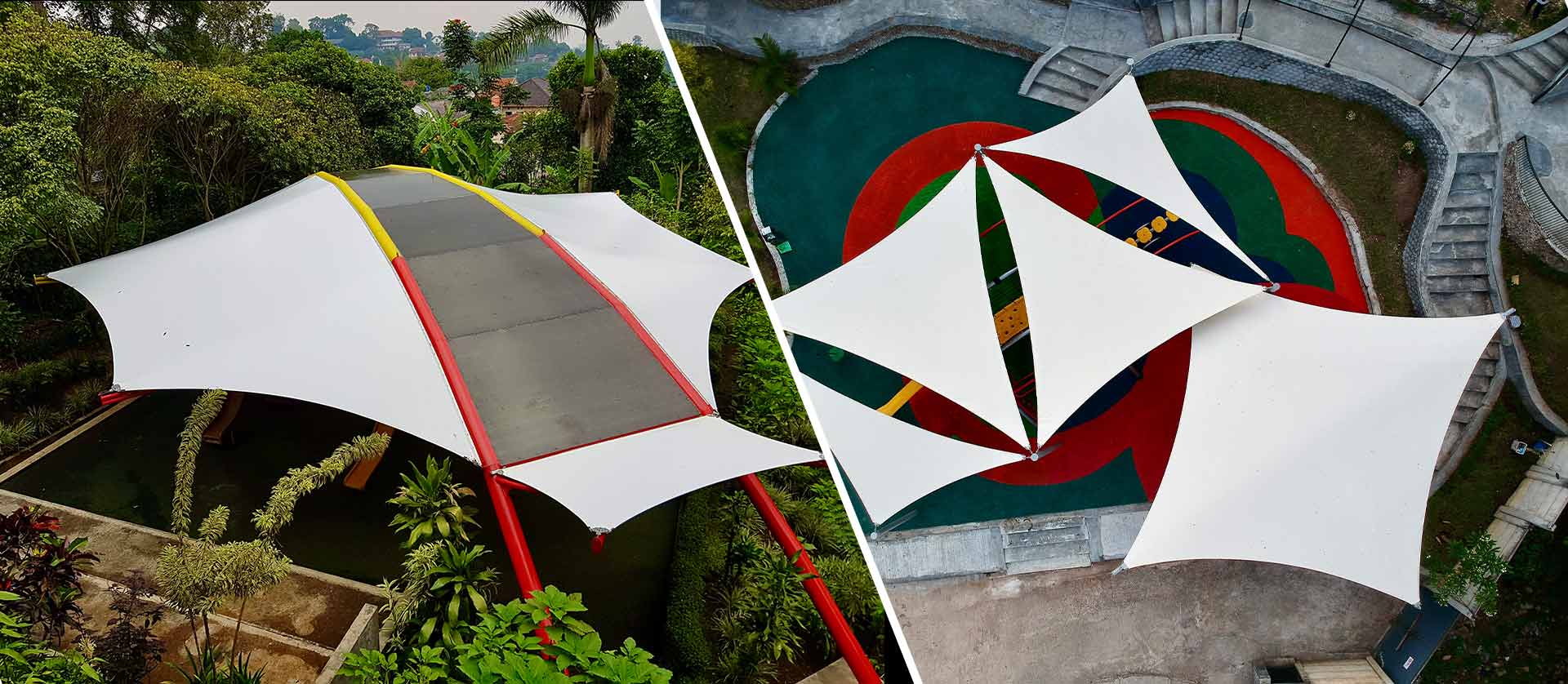play ground sekolah membrane canopy